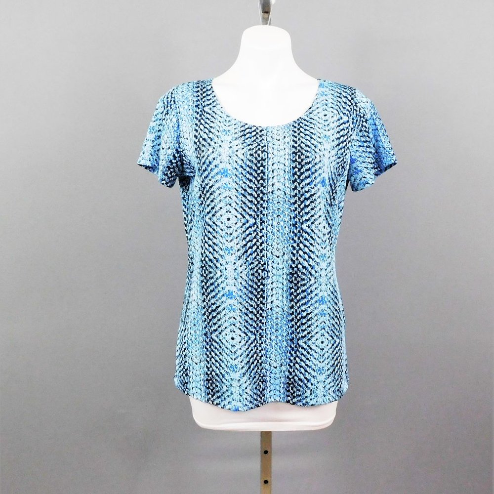 NY Collection Women Shirt Blue Black M‎
